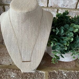 1/20 14KT | Initial “M” | Elegant Gold Bar Necklace